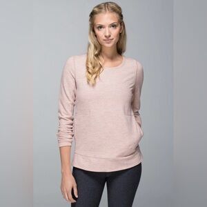 Lululemon Exhalation Pullover, Heathered Pink Size 4